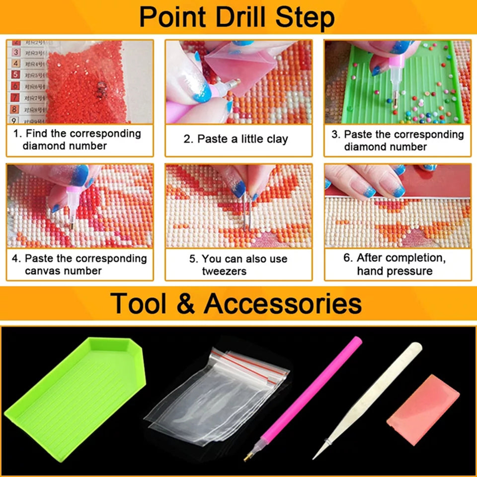 DIY Diamond Painting Kit Embroidered Square Bead Rhinestone Art Gift