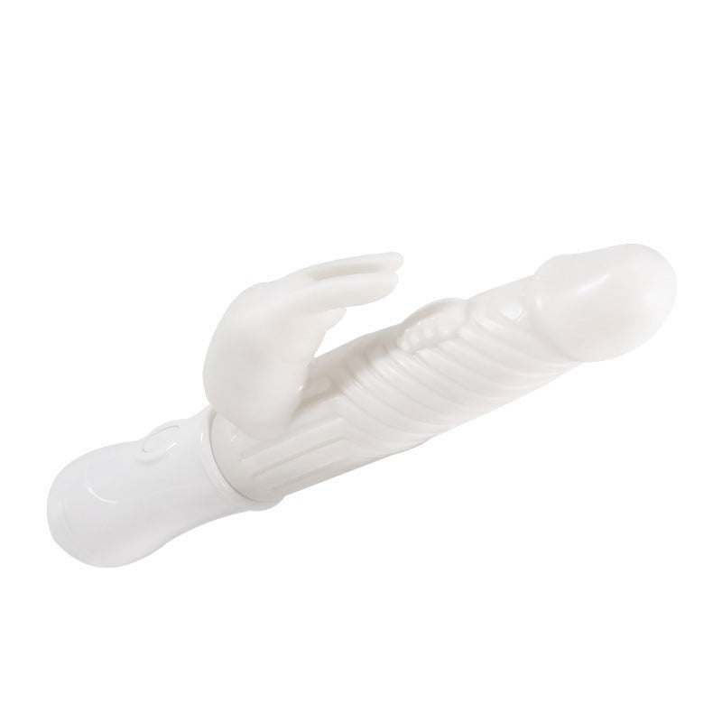 Electric Massage Stick with Vibration and Rolling Beads - USB & Ivory White