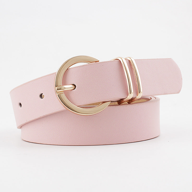 All-Match Fashion Pin Buckle Belt for Women - Simple Leather Waist Accessory