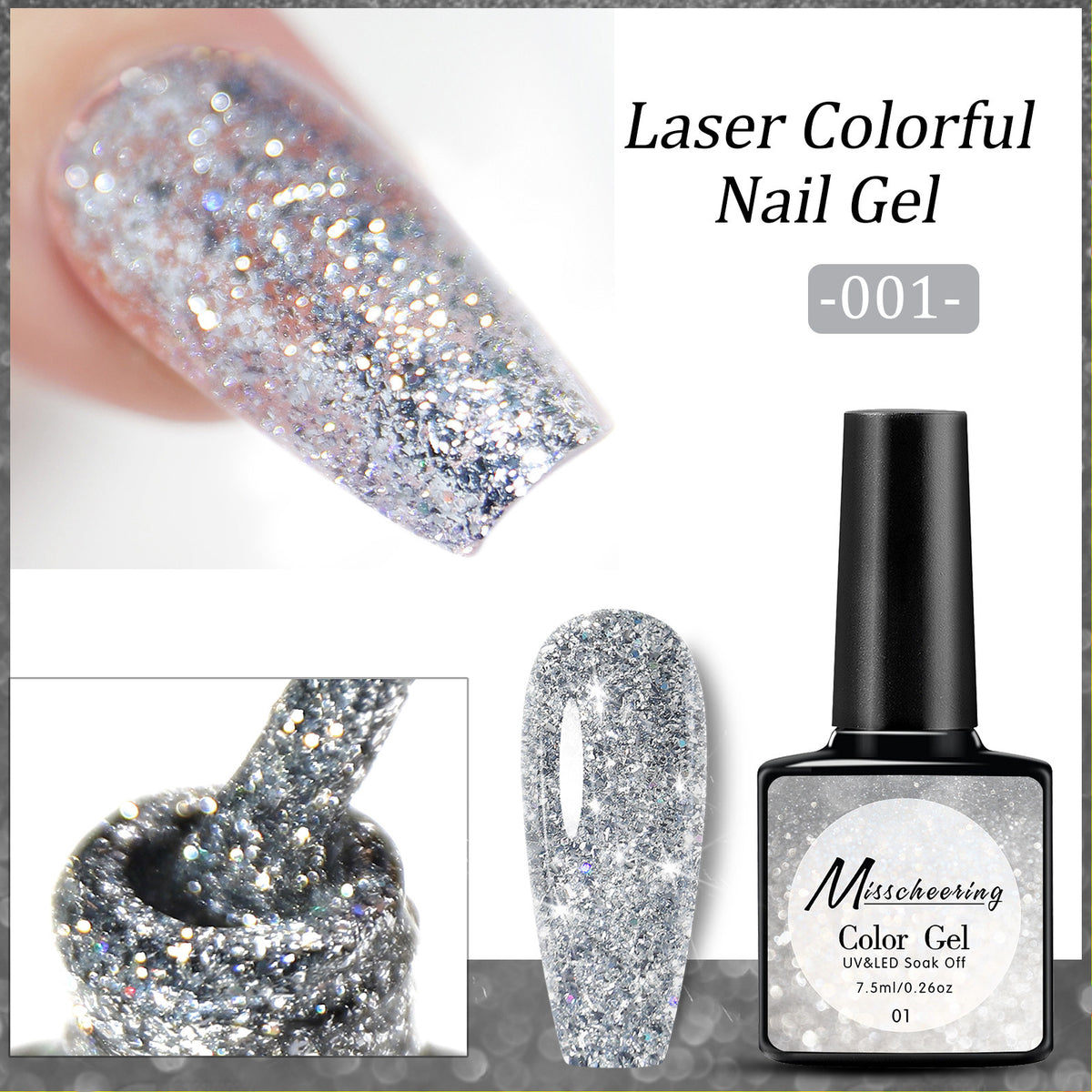 Diamond Sequins Glue for Nail Art - Gradient UV Polish & Glitter Embellishments
