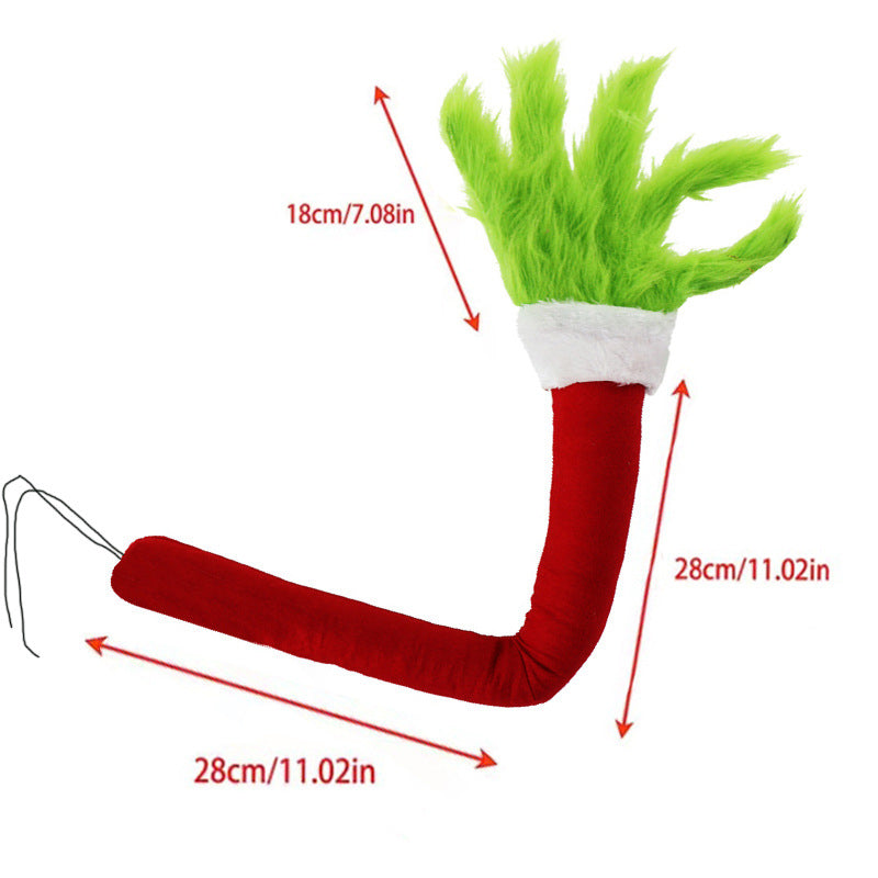 Christmas Elf Arm Plush Hanging Ornament - Red & Green