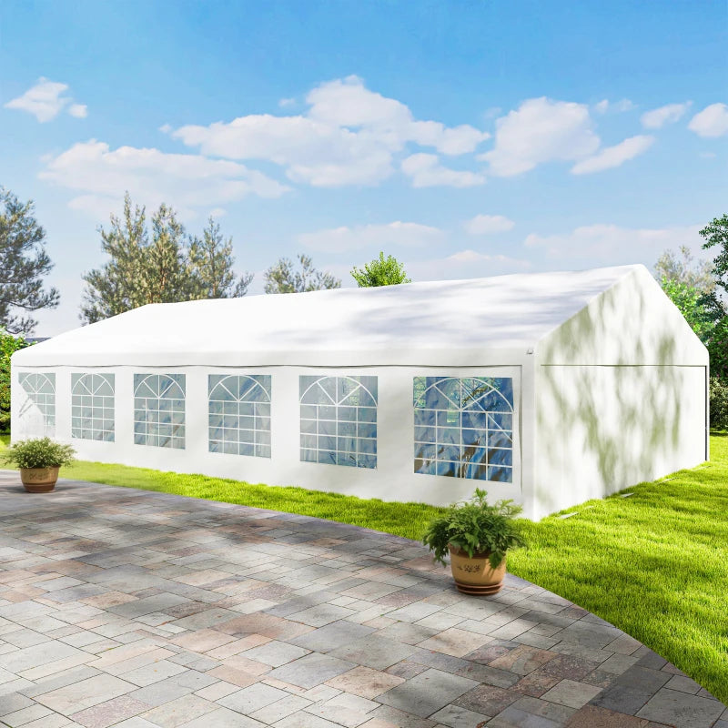Large Outdoor Carport Canopy Party Tent with Removable Sidewalls - White