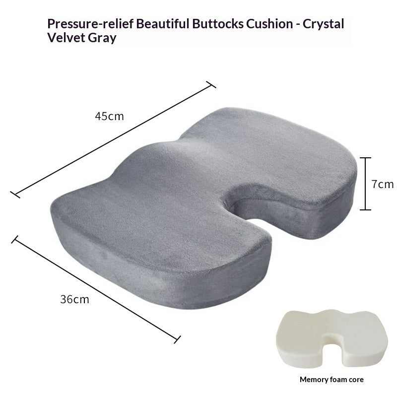 Office Seat Cushion Memory Foam Breathable Mesh & Velvet Options
