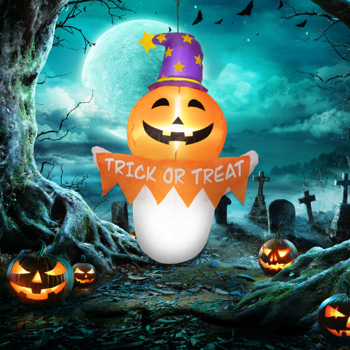 3.4ft Halloween Inflatable Ghost Window Sticker - Orange