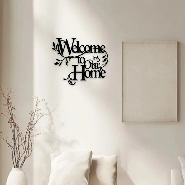 Welcoming Floral Iron Wall Art - Entryway Home Decor, Cozy Style