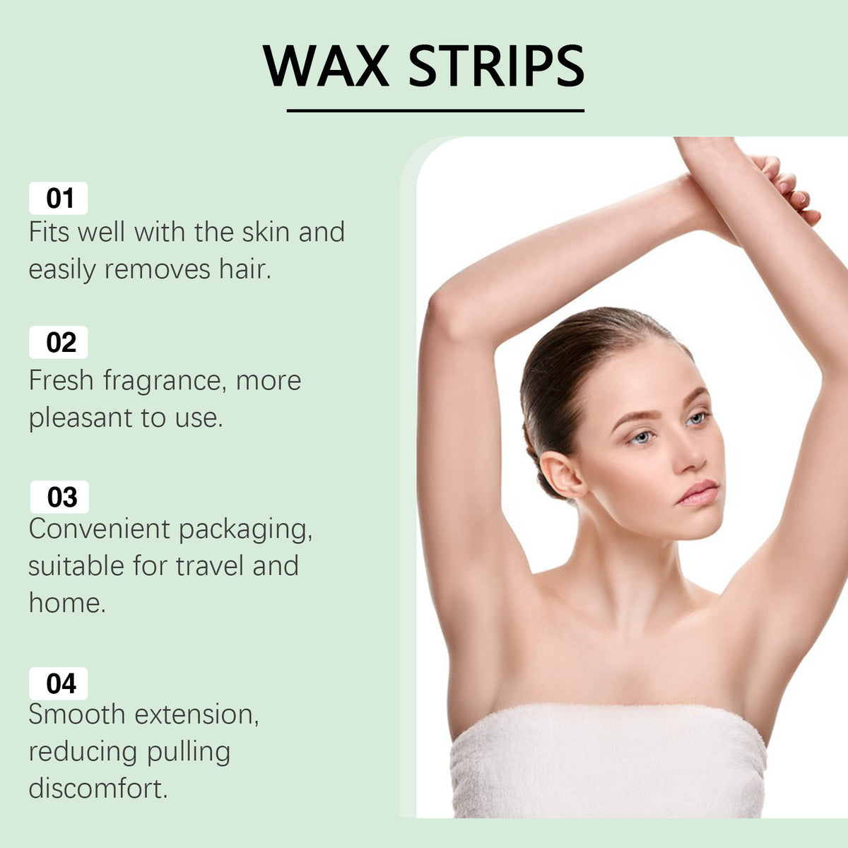 Facial and Body Hair Removal Wax Stickers - 20 Wipes