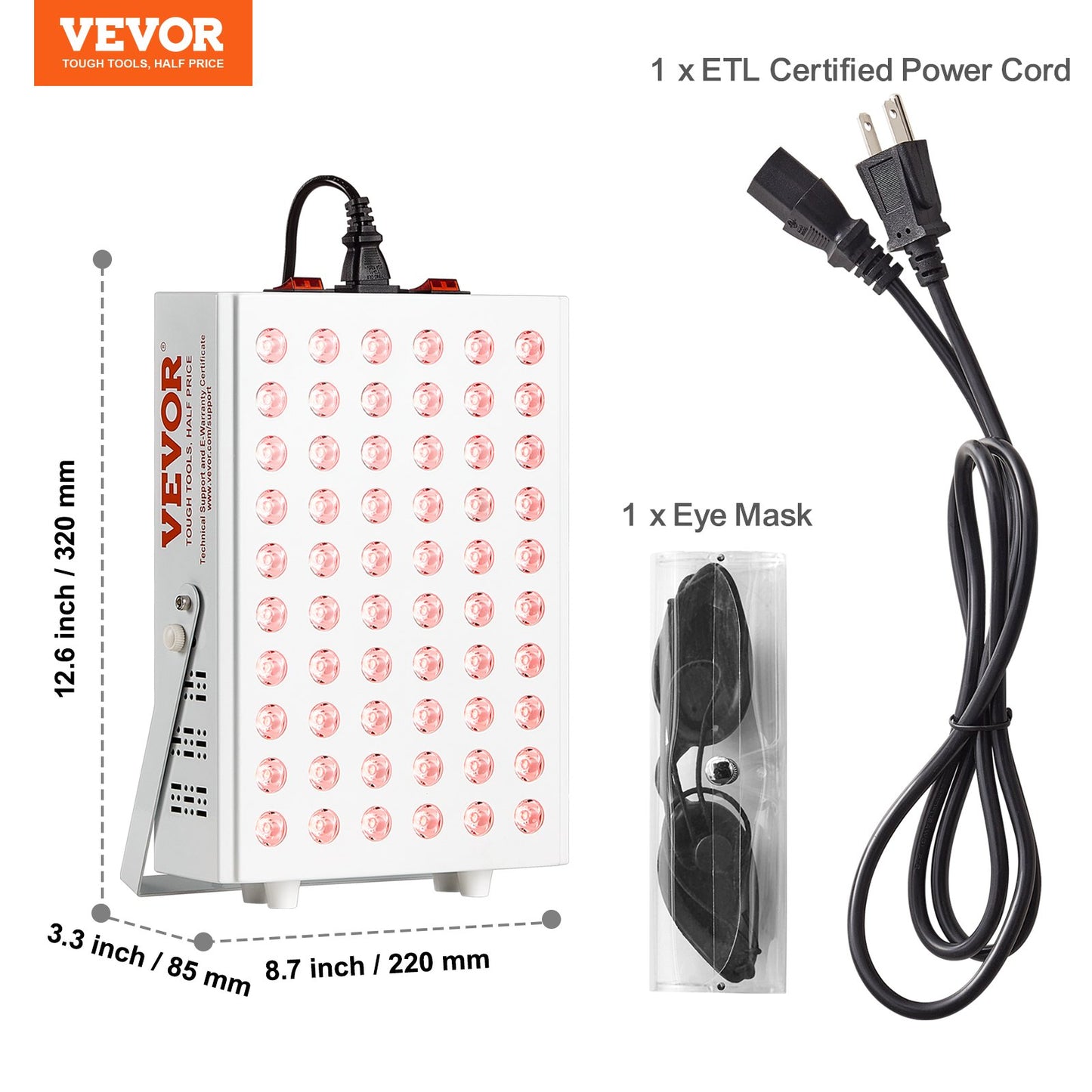 Red Light Therapy Panel - 60 Dual-Chip LEDs for Pain Relief & Skin Health