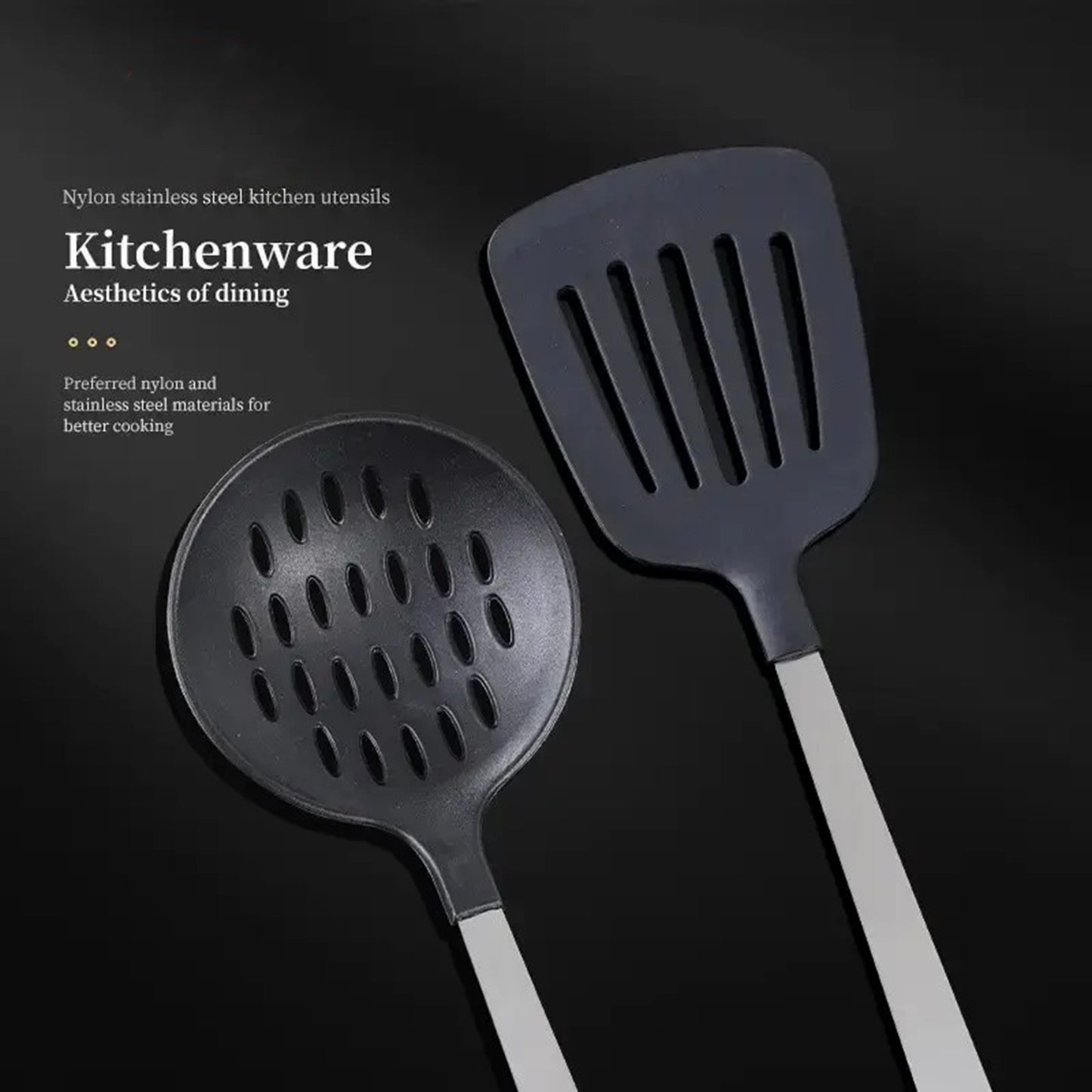 Premium 5-Piece Kitchen Utensil Set - Stainless Steel & Nylon