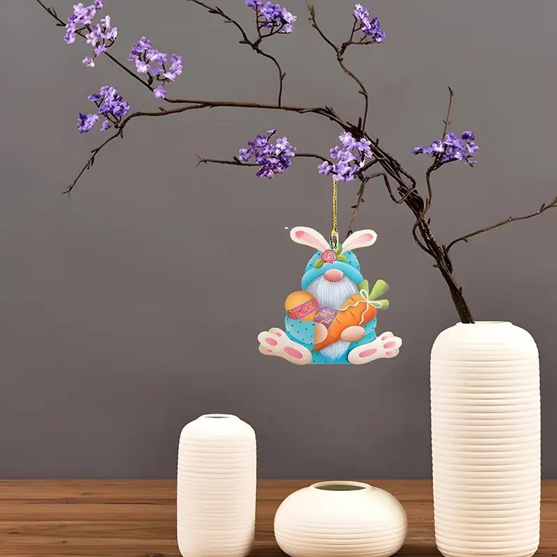 Acrylic Easter Rabbit Car Decoration Hanging Ornament - Festive Holiday Decor