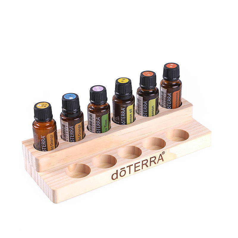 Essential Oil Display Stand Wooden Aromatherapy Bottle Organizer with 30 Slots