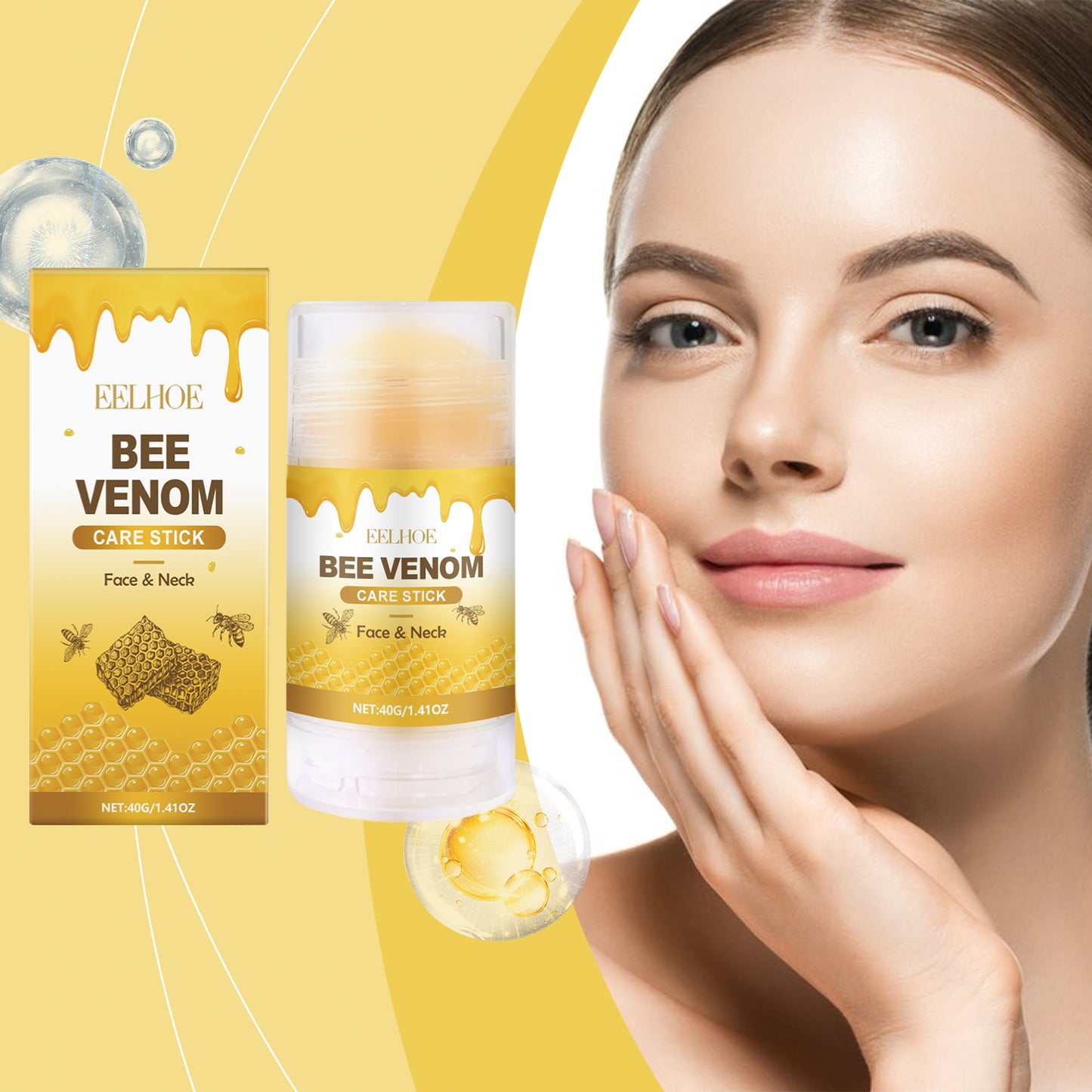 Bee Venom Neck Treatment Balm - Moisturizing Anti-Aging Skin Care Stick