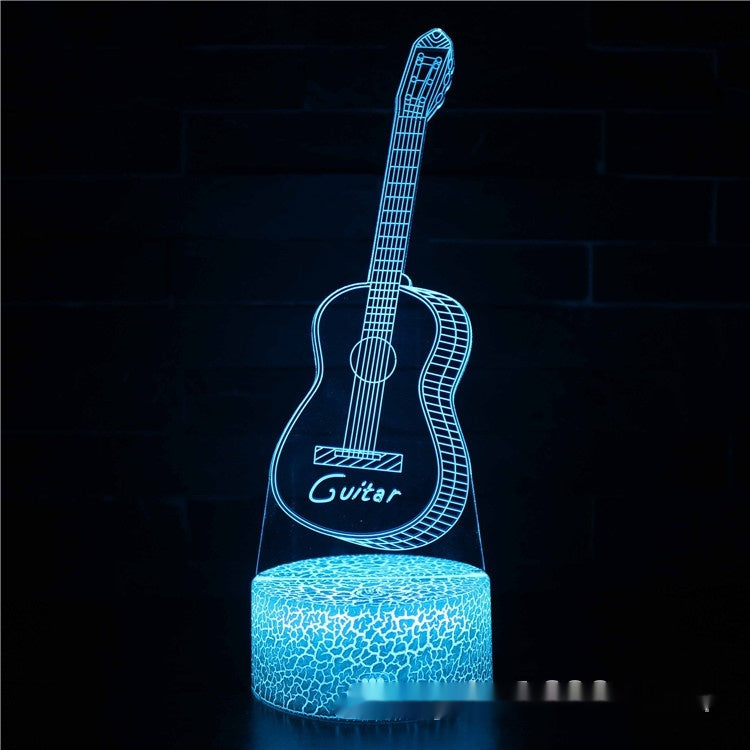 Electric Guitar Violin 3D Table Lamp with Multi-Color Touch & Remote