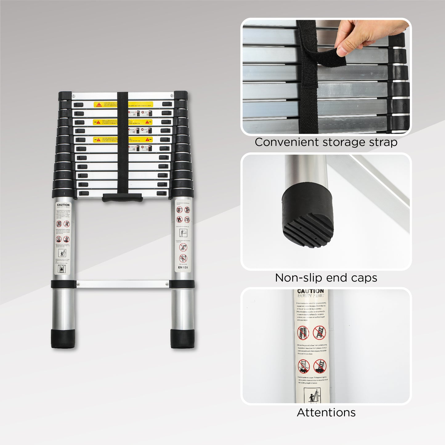 16.5 Ft Aluminum Telescoping Ladder for Outdoor Work & RV Use