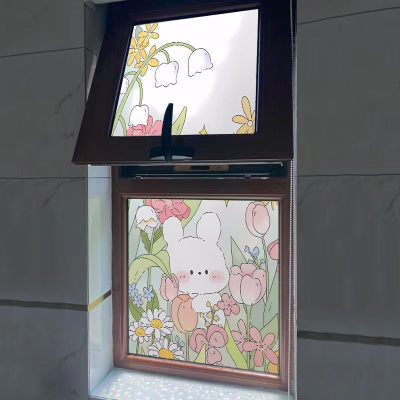Frosted Privacy Window Film for Bathroom Kitchen - Transparent Opaque Stickers