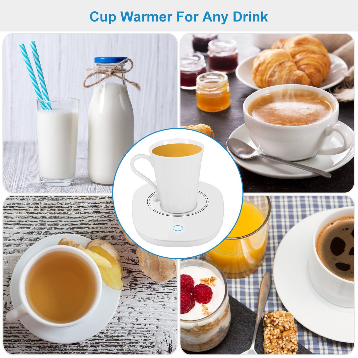 Electric Coffee Mug Warmer with Auto Shut Off - Keeps Beverages Warm