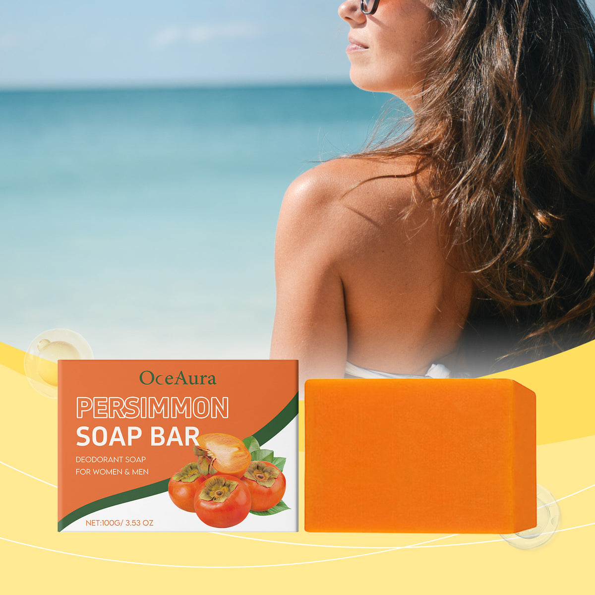 Persimmon Bath Soap - Exfoliating & Moisturizing 100g