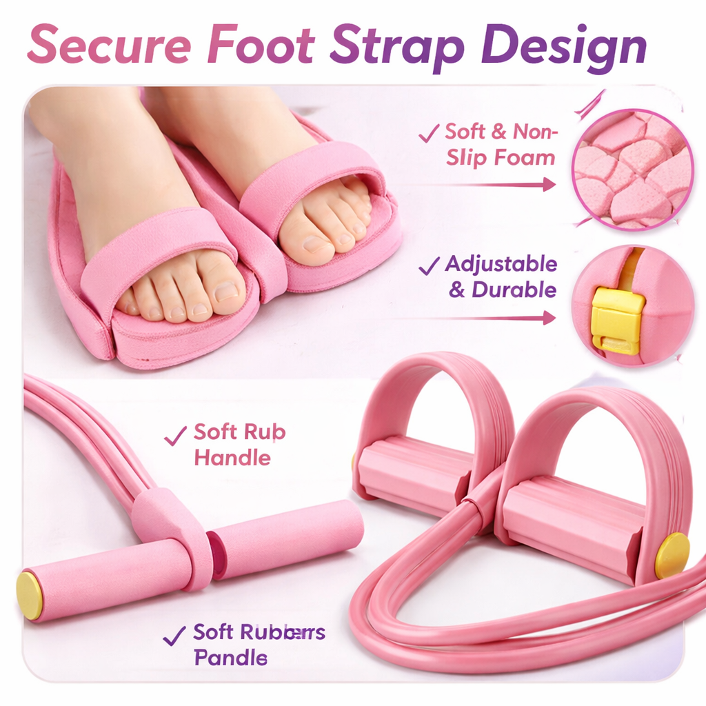 6-Tube Resistance Bands for Full Body Workout - Pink