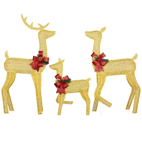 Lighted Christmas Reindeer Family Set - 3-Piece Outdoor Decor