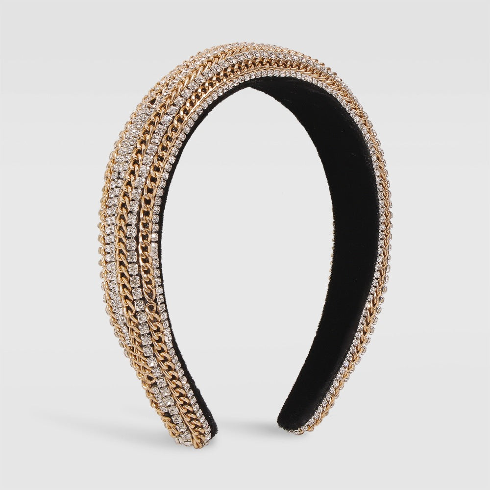 Velvet Hair Band with Diamond Details