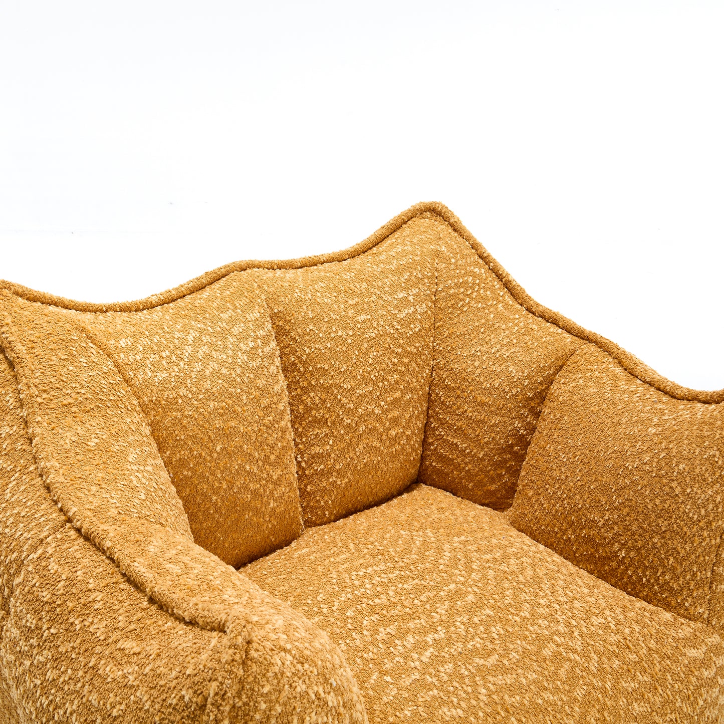 Yellow Chenille Bean Bag Chair - Comfortable Lazy Sofa for Adults