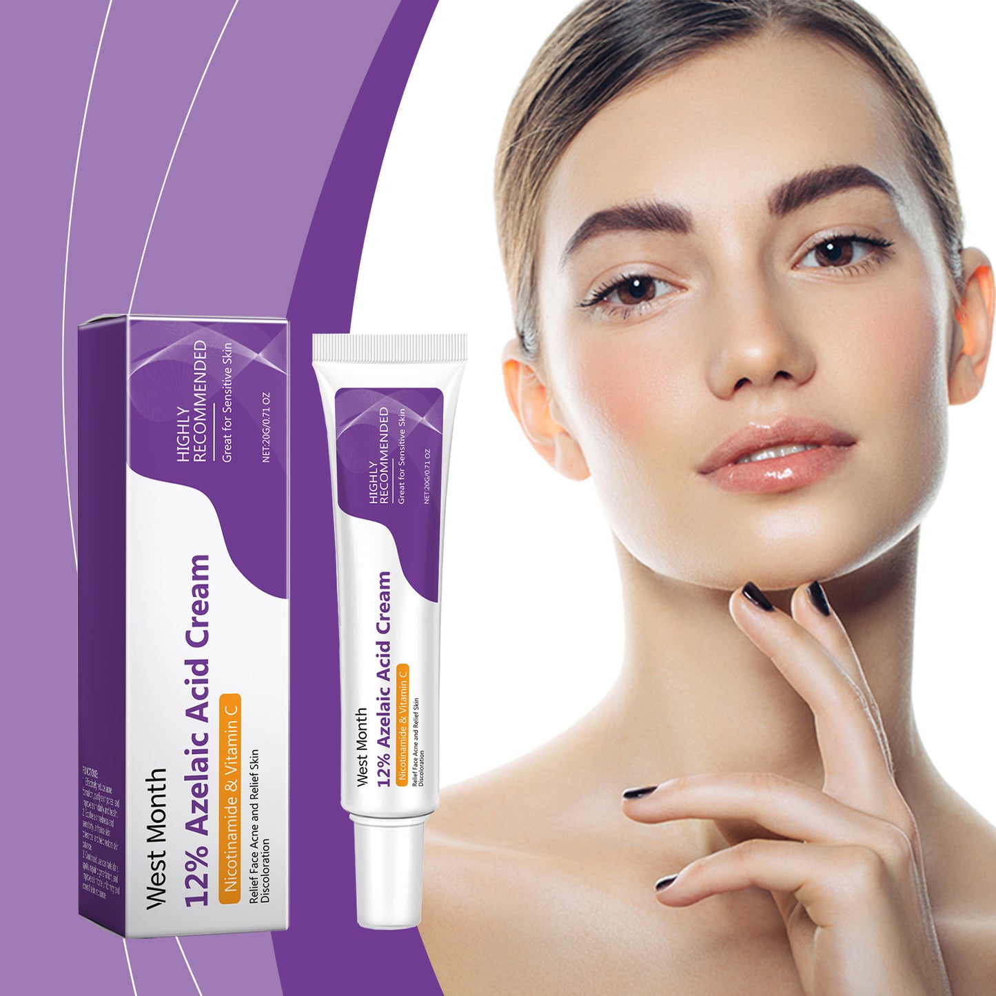 Azelaic Acid Facial Repair Cream for Pore Cleansing and Skin Smoothing