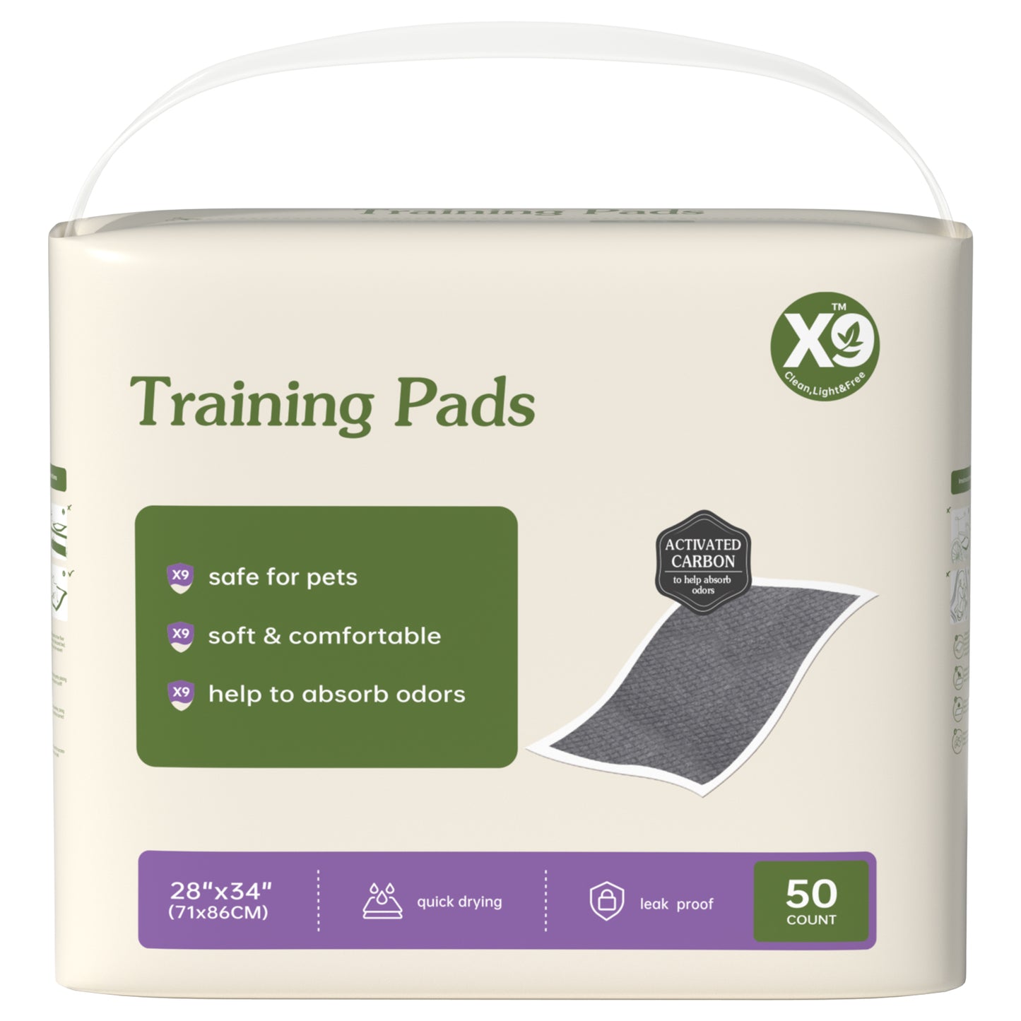 Activated Charcoal Dog Training Pads - Leak-Proof, Absorbent, Deodorizing
