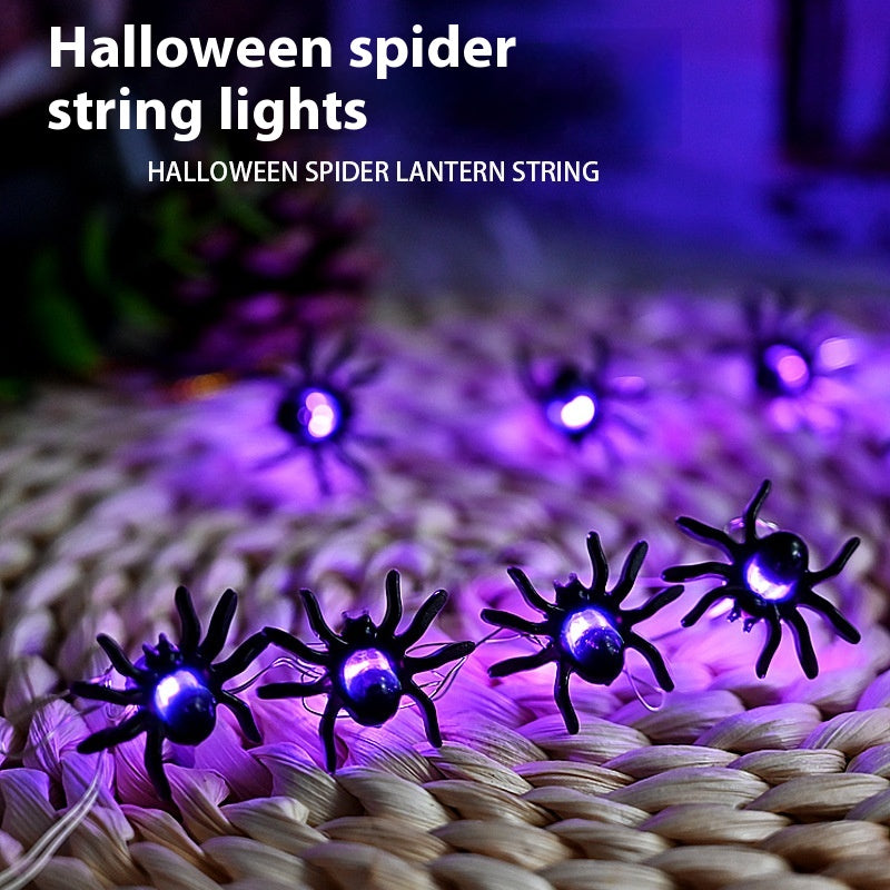 LED Purple Spider String Lights Halloween Decoration - 2M or 5M Options