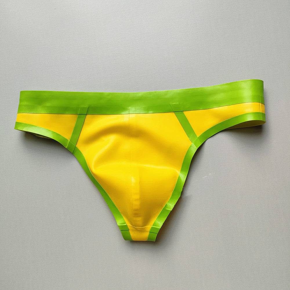 Men's Low Waist Latex Underwear - Breathable Antibacterial Boxer Thongs