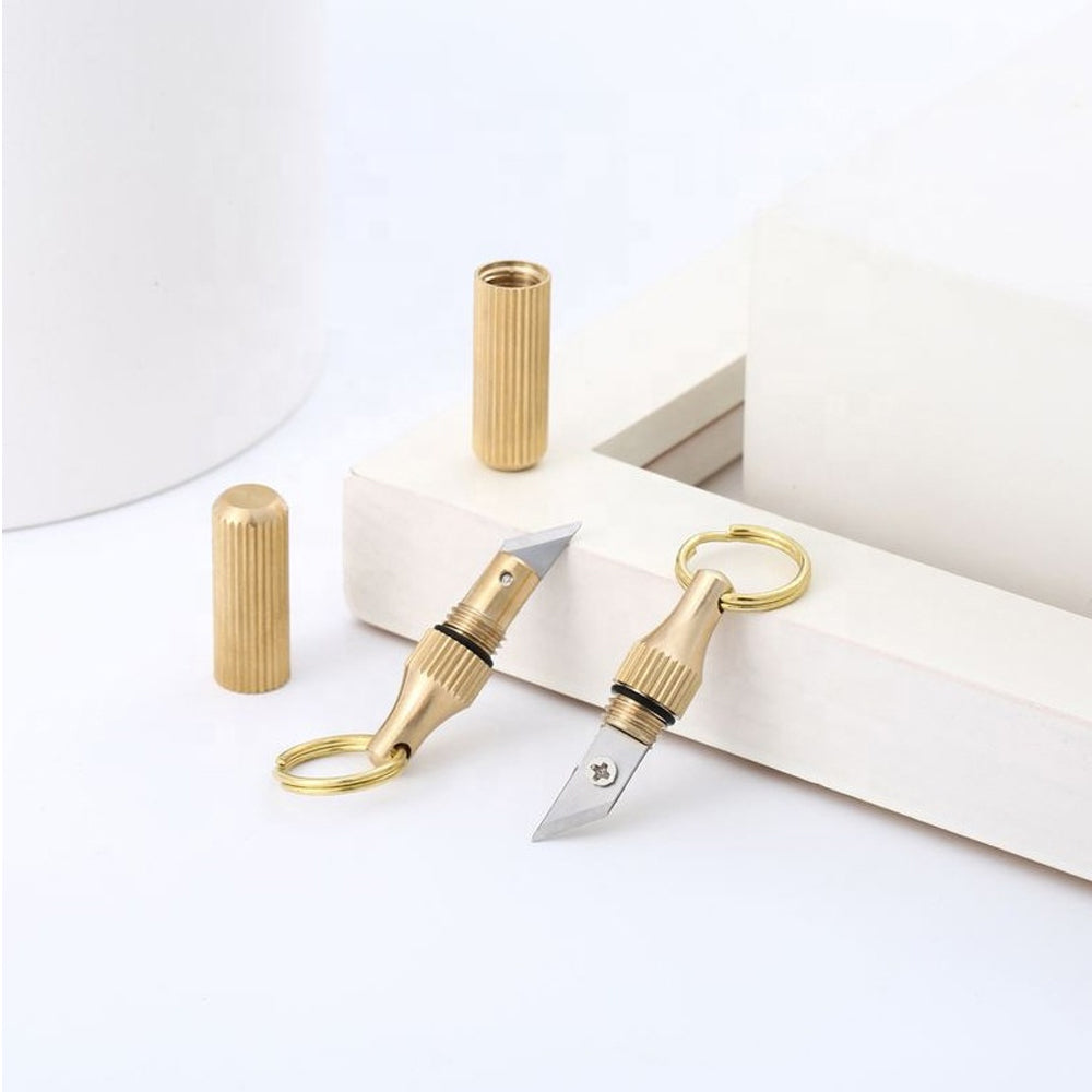 2PCS Mini Pocket Knife Set - Leaf-Shaped Stainless Steel with Keychain