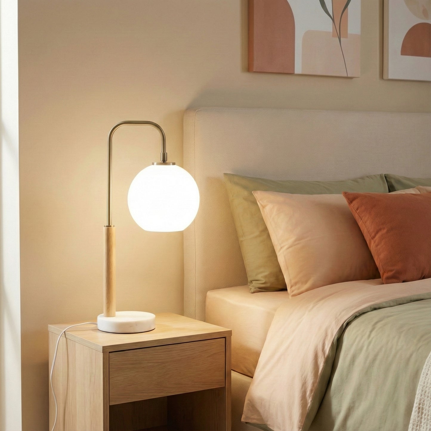 Bedroom Table Lamp Nordic Home Creative Romantic Warm Marble Study