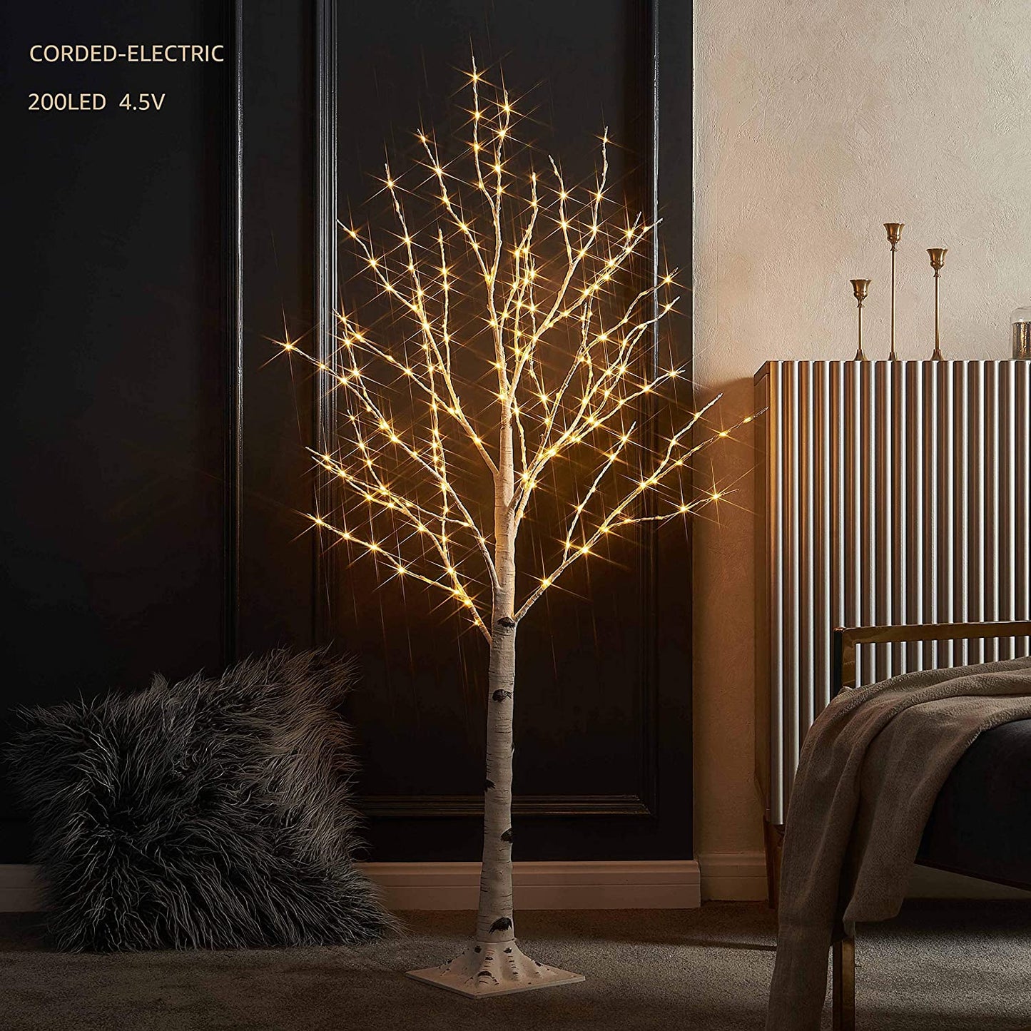 LED Birch Tree Light - 48 Inches, 200LT Warm Ambient Decoration