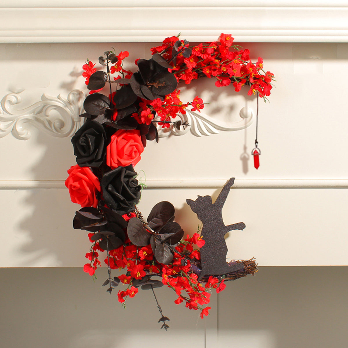 Moon Cat Garland Door Pendant - Flowers