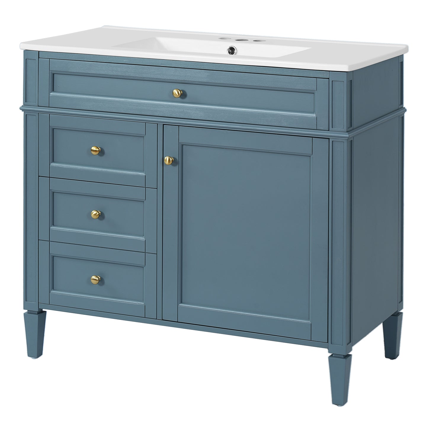 36-Inch Indigo Blue Modern Bathroom Vanity with Sink