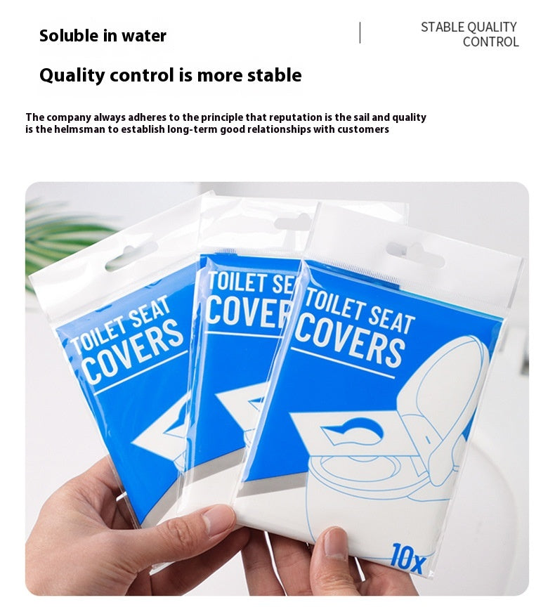 Disposable Portable Toilet Mat 36x42.5cm Blue 10 Pieces Pack