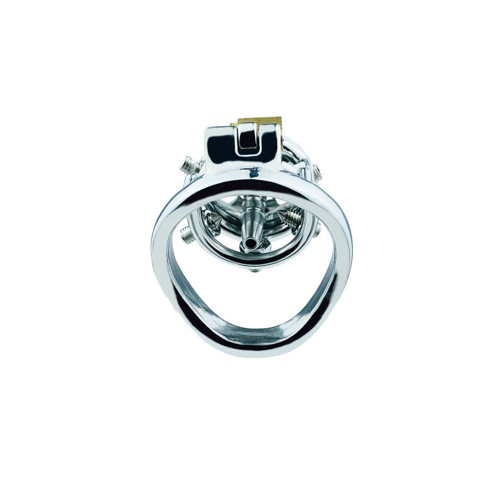Stainless Steel Chastity Lock with Anti-Escape Features - Multiple Sizes