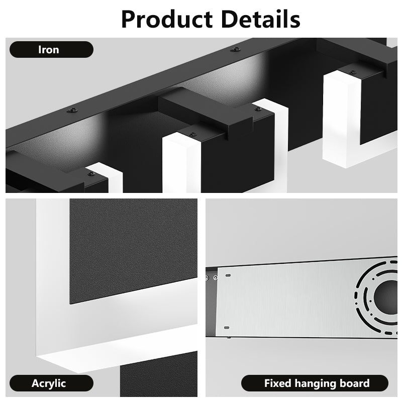 Modern Black LED Vanity Light Fixture - Up & Down Bathroom Lighting