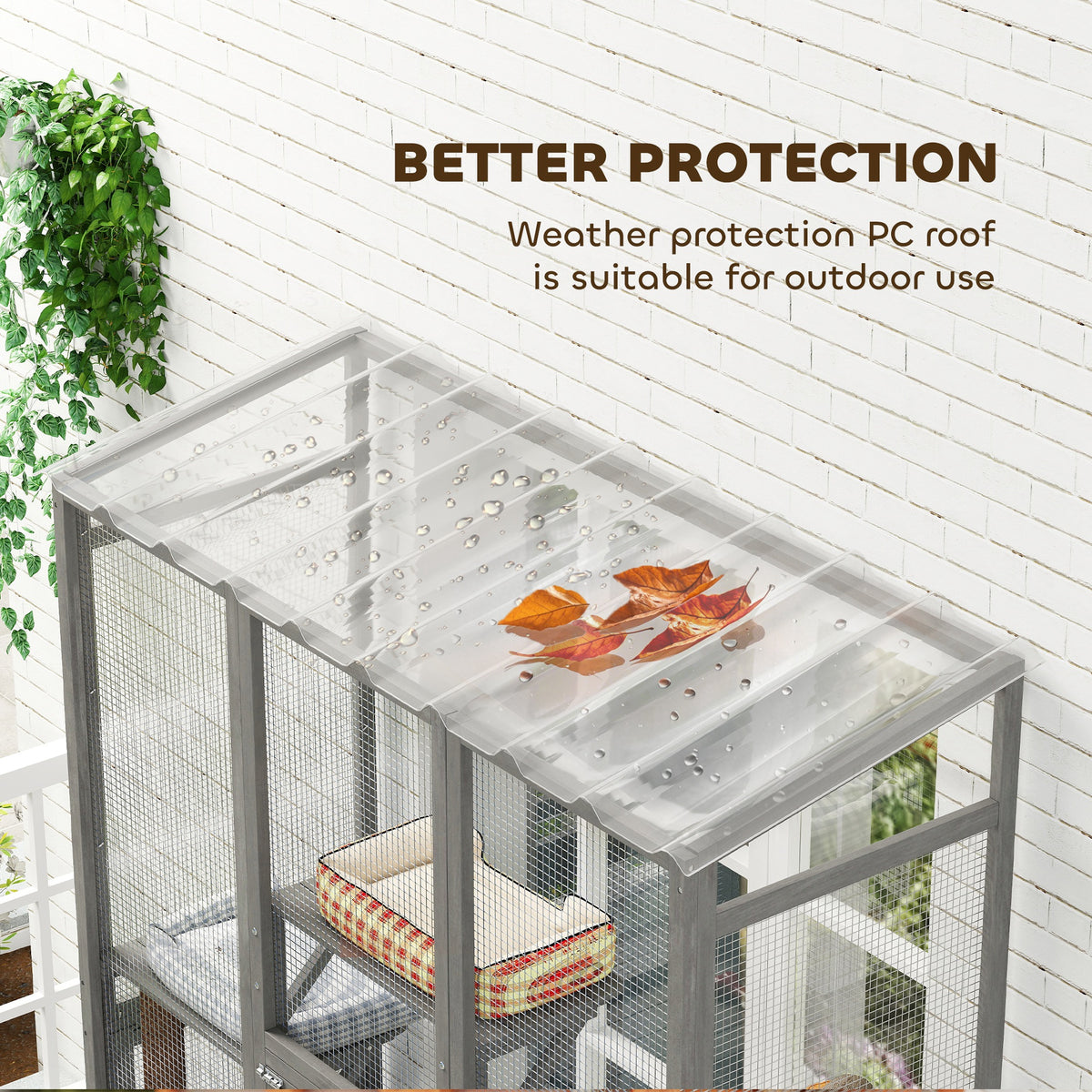 Large Wooden Outdoor Cat Enclosure with Platforms, Ramps & Scratching Post