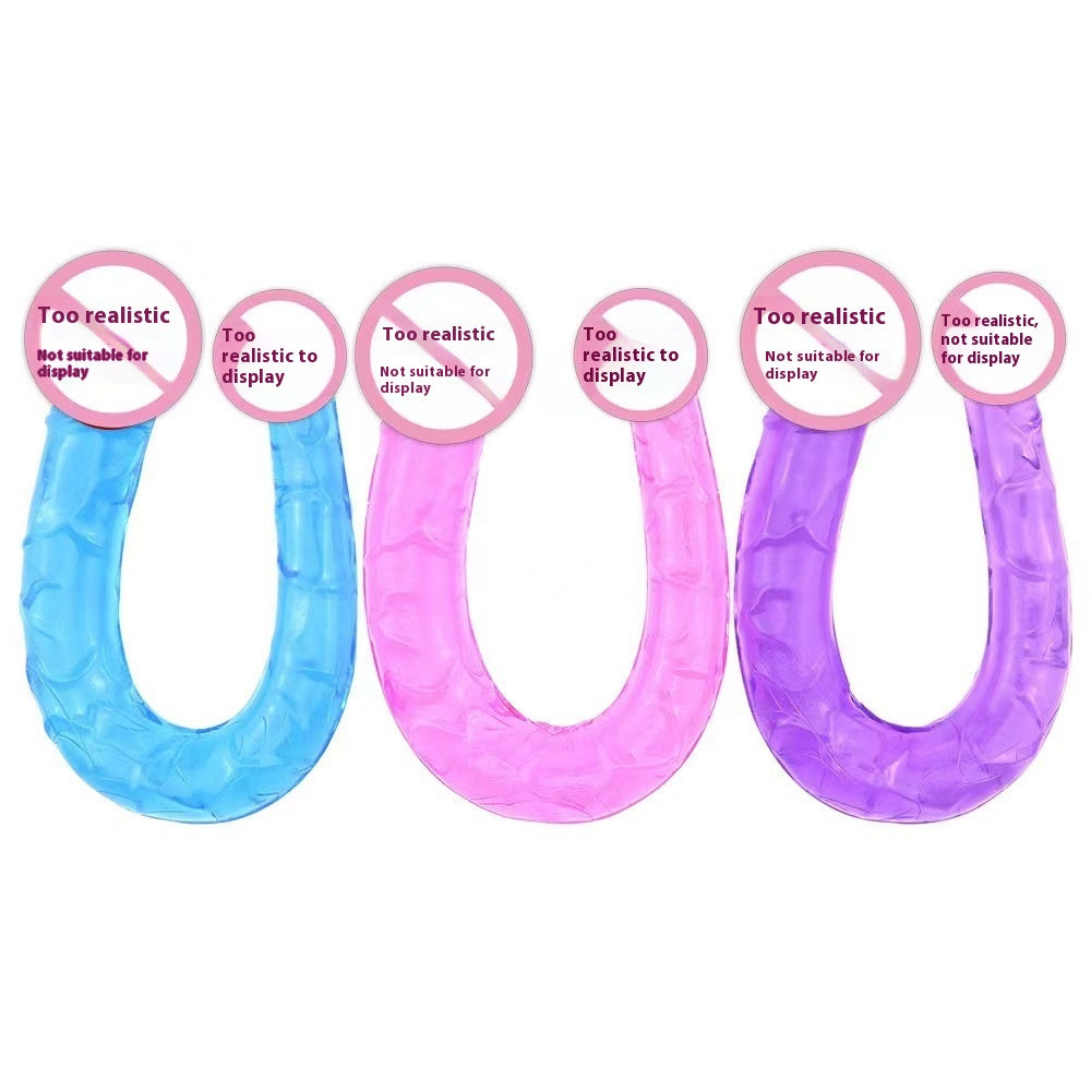 Double-Headed Dragon Crystal Silicone Toy - Transparent, Pink, Purple & Flesh Colors