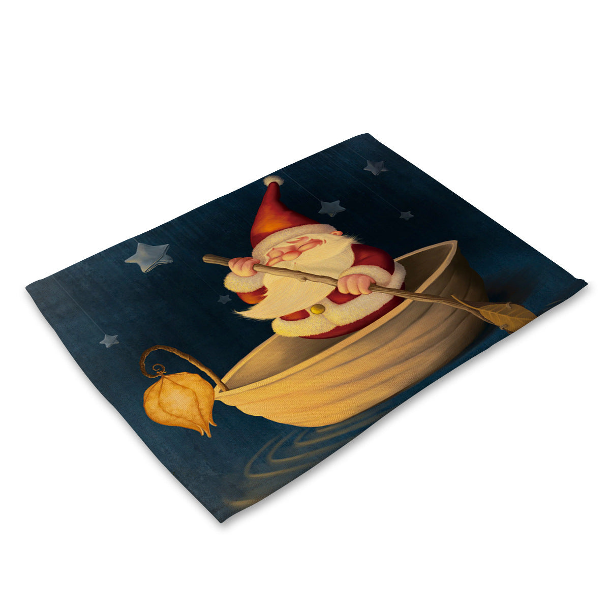 Santa Claus Printed Cotton Linen Placemat - Modern Kitchen Table Decor