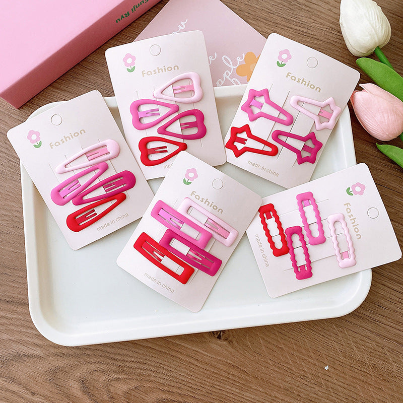 Sweet Rose Hollow Heart Five-Star Hair Barrettes for Women