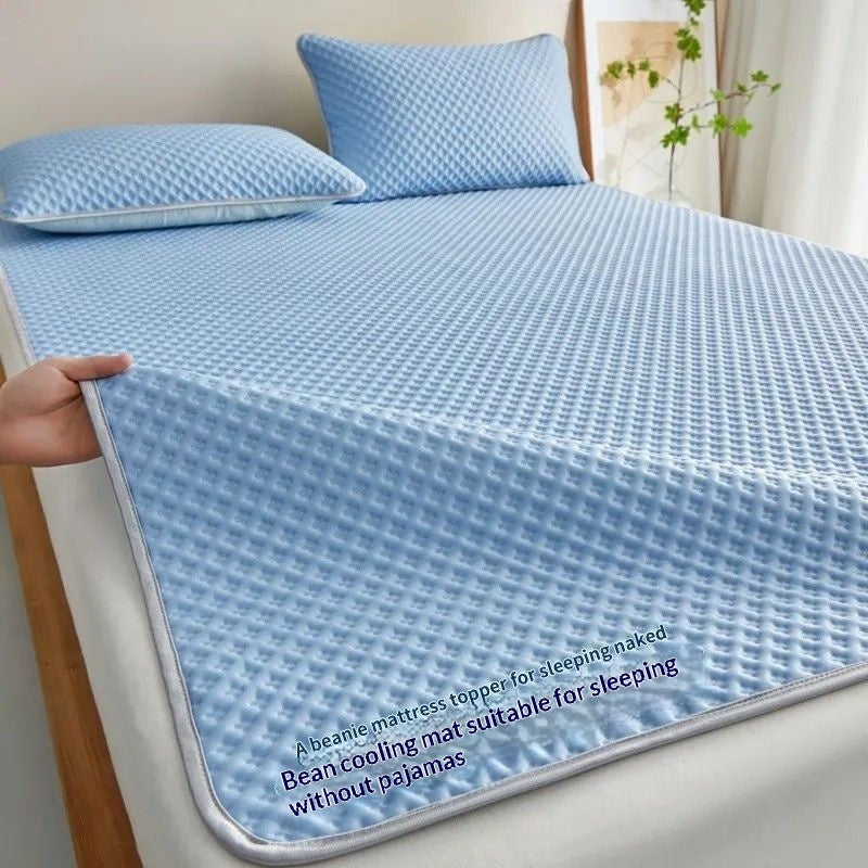Breathable Summer Cooling Mattress Pad - Ice Silk Bed Mat for Hot Weather