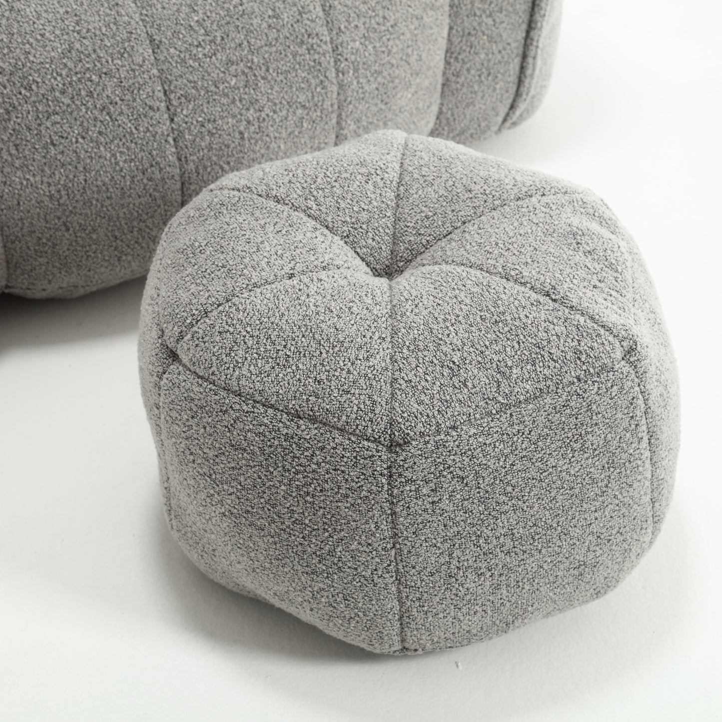 Soft Chenille Bean Bag Chair with Foam - Grey