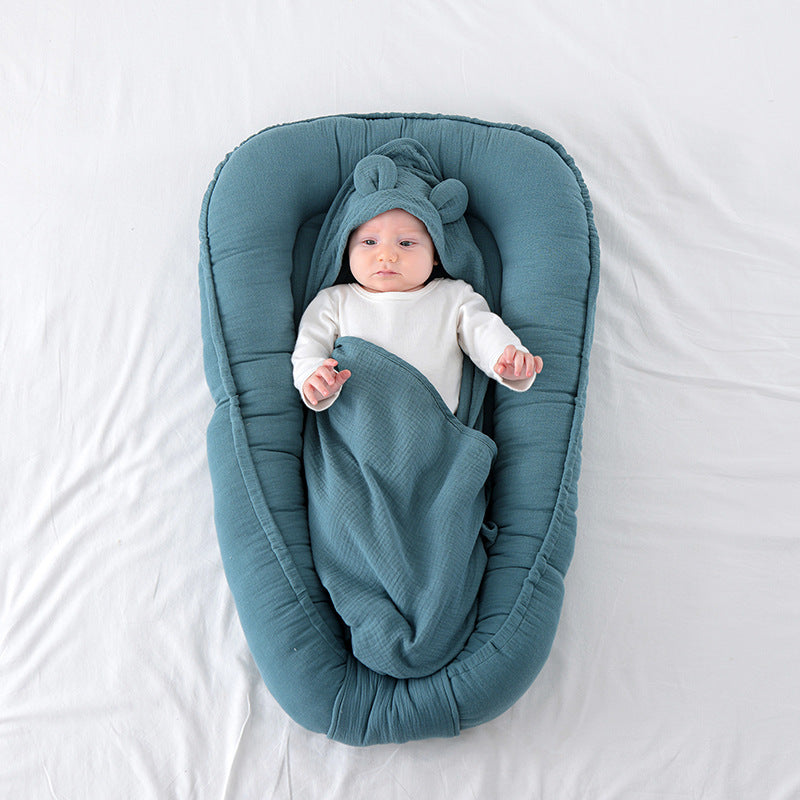 Newborn Baby Bed in Uterine Shape with Anti-Startle Design - Cotton, Multiple Colors