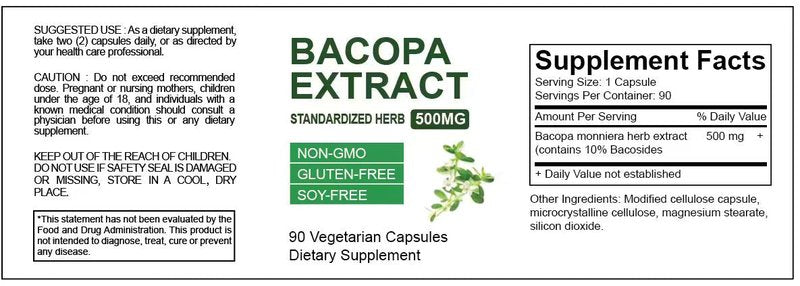 Bacopa Monniera Extract Capsules