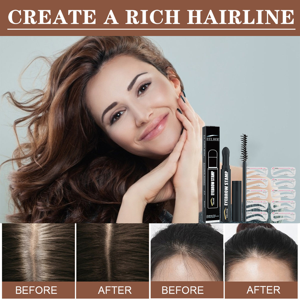 Eyebrow Printing Pen Set Waterproof Quick Makeup Natural Hairline - 3g