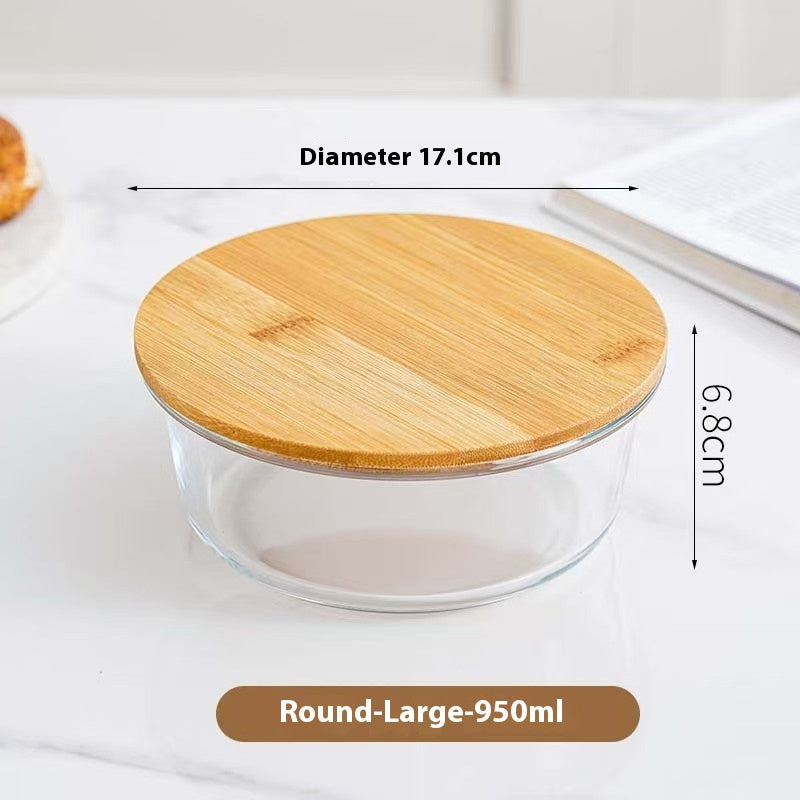 Glass Lunch Box Set with Microwave Heating - Multiple Sizes