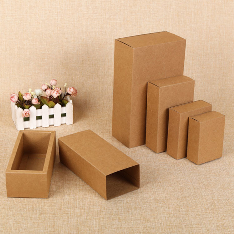 Folding Kraft Paper Jewelry Storage Box with Frosted PVC Finish