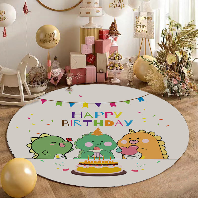 Cute Round Carpet Floor Mat for Bedroom & Living Room - Thickened Soft Cushion