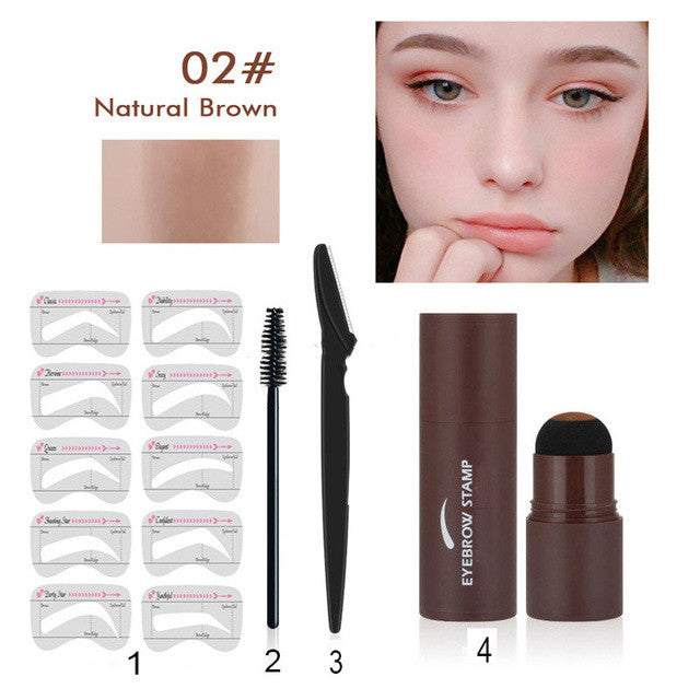 One Step Eyebrow Shaping Kit with Stencils & Brow Gel - Multiple Colors