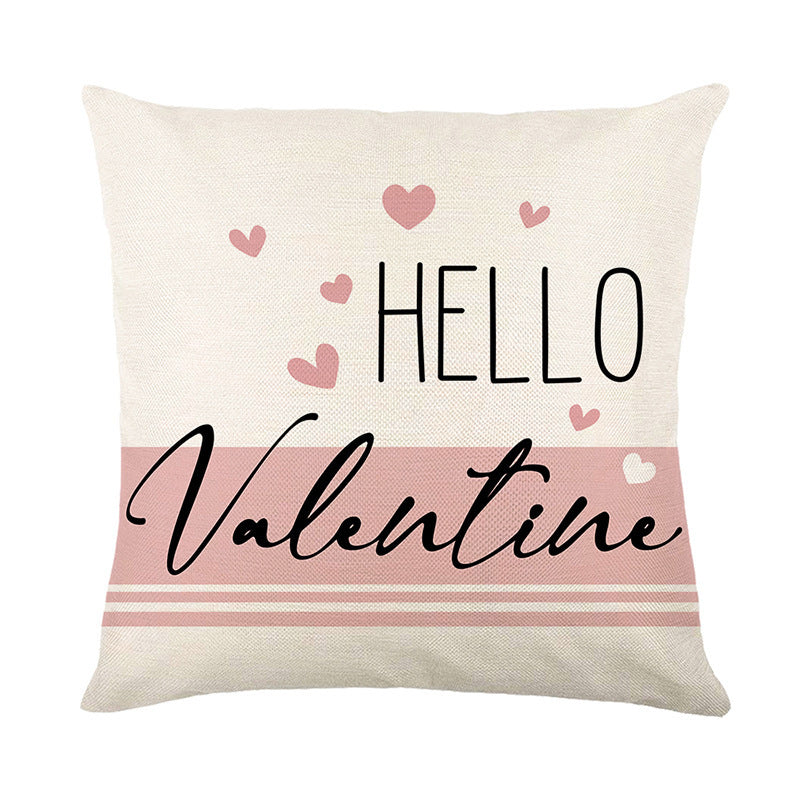 Plaid Heart Valentine's Day Pillow Cover - Home Textiles 45x45cm